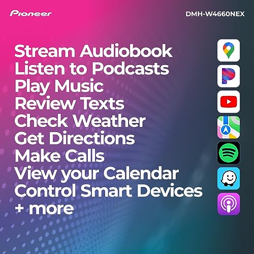 Image of Pioneer DMH-W4660NEX 6.8 inch Capacitive Touchscreen, Double Din - Wireless & Wired Apple CarPlay & Android Auto, Amazon Alexa Built-in, Bluetooth, HD Radio, Backup Camera, FLAC, Hi-Volt RCA