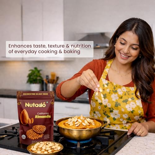 Image of NUTADO Premium California Almonds 200g | Whole Natural Badam Giri | High Protein, High Fibre & Vitamin E | Crunchy Healthy Dry Fruits | Daily Nutrition