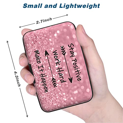 Image of Credit Card Holder, Mini Aluminum Card Wallet RFID Blocking Slim Metal Hard Card Case for Women Men, Work Hard