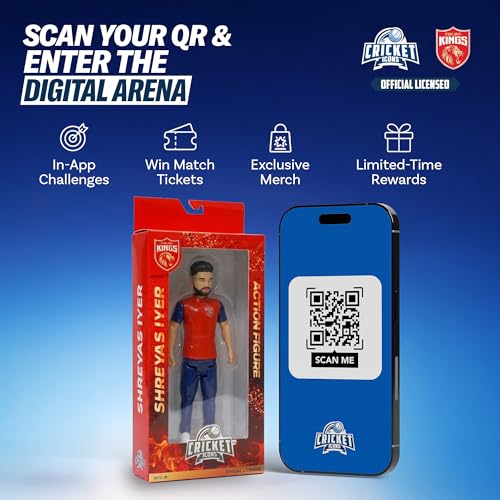 Image of Action Figure, IPL Edition 360 Rotatable Head, Cricket Player for Fans & Collectors (7 Inch Shreyas Iyer)