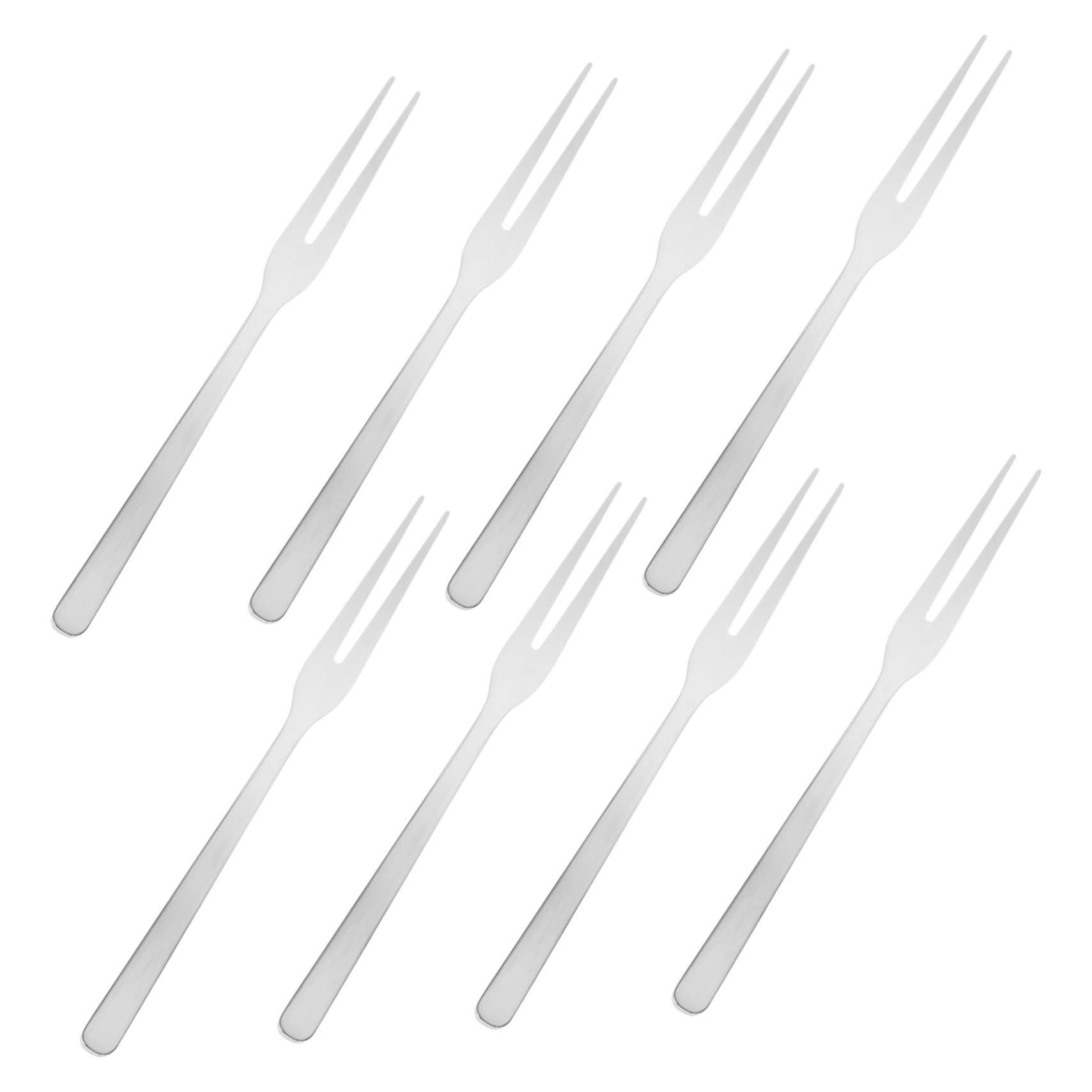 Hohopeti 8 pezzi Forchettine Piccole in Acciaio Inossidabile per Dessert Frutta e Antipasti Design Ergonomico Riutilizzabili e Resistenti per Insalate e Party