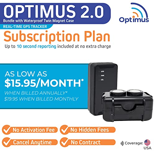 Optimus 2.0 GPS Tracker – Bundle with Twin Waterproof Magnet Case for Vehicles, Assets – 4G LTE – Real-Time GPS Tracking Device â Instant Alerts
