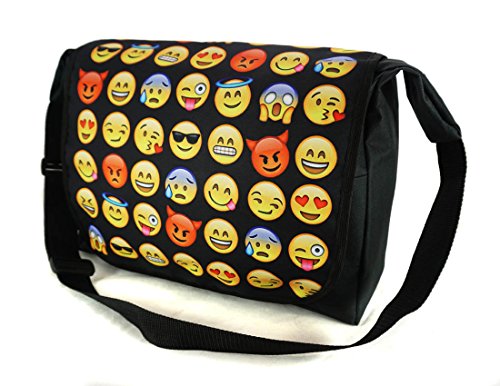 Ferocity Sac de messager a bandouliere jeunesse Matériel Messenger bag Emoji Black [052]