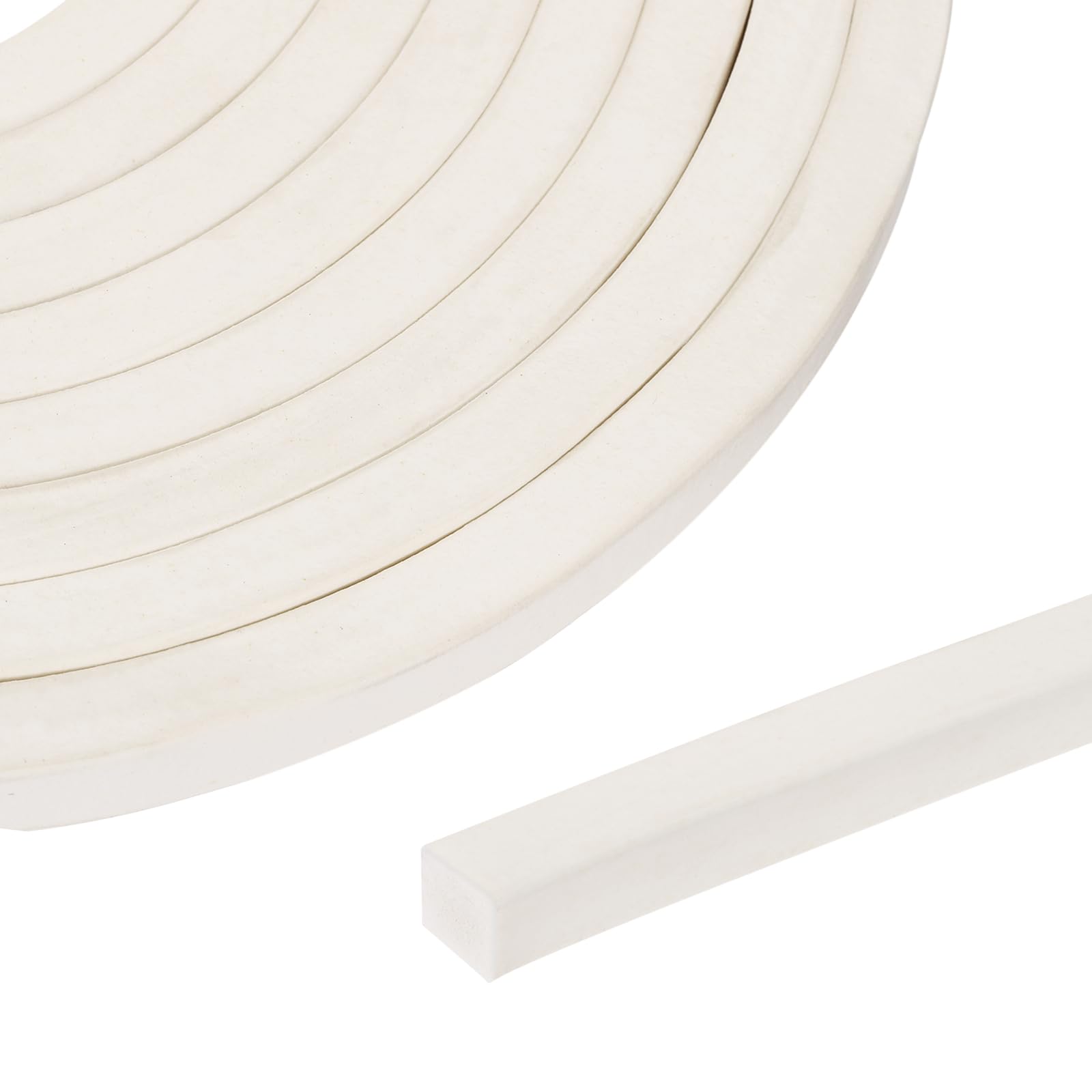 sourcing map 2.5 Meters Foam Backer Rod, 10x10mm Square Solid Joint Filler, Foam Seal Strip for Caulk Saver, Rope Caulk Cement Crack Filler, White