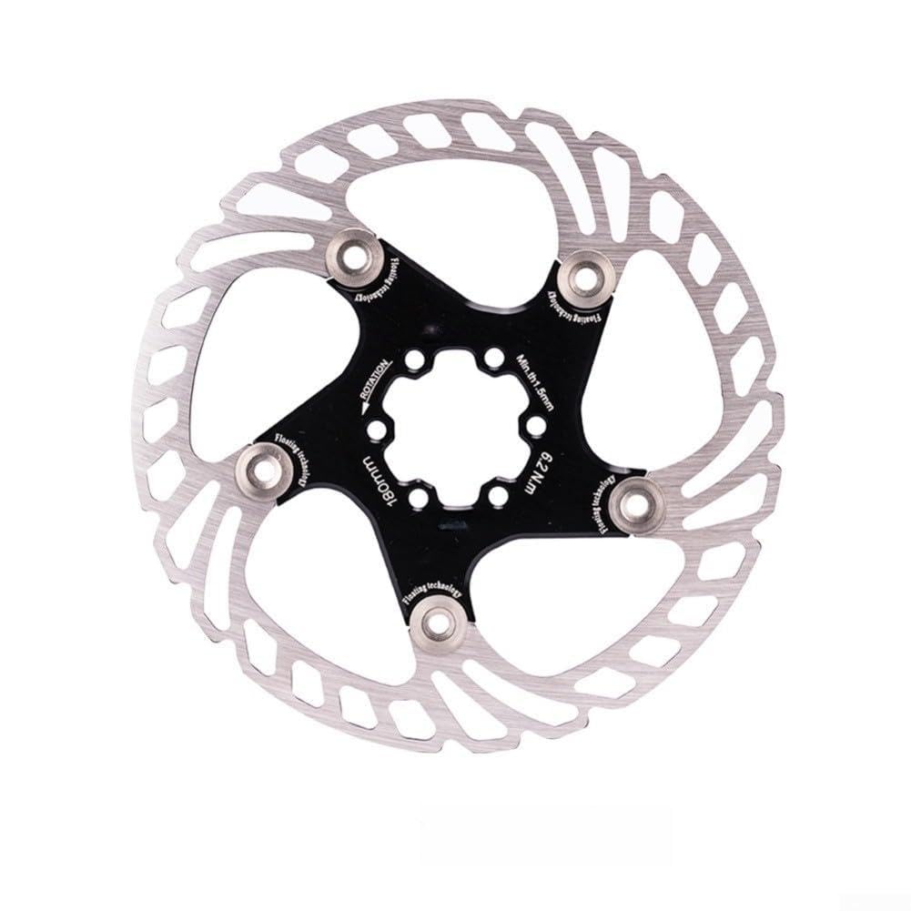 6-Bolt Mountain Bike Disc Brake Rotors Floating Technology Stainless Steel Aluminum Alloy CNC Machined 44mm Bolt Circle Multiple Sizes 140mm 160mm(Black 180mm)