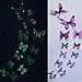 JKKJ 12 adesivi da parete a forma di farfalla luminosa 3D con fluorescenza che si illuminano al buio, adesivi da parete rimovibili per soggiorno camera da letto (viola)