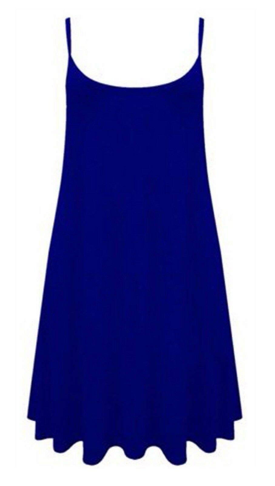 Wearall Women's Royal Blue Plus Size Printed Strappy Sleeveless Mini Dress Vest Top 20-22