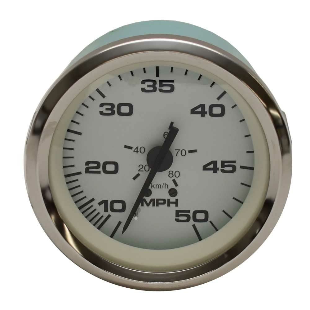 VeeThree Boat Speedometer Gauge 67702F 3 1/4 Inch Silver