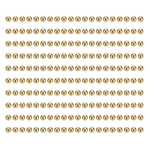 uxcell 200 Pcs Bearing Balls, 2.5mm Precision H65 Brass Bearing Balls Industrial Brass Ball Spheres for Machinery, Automotive, and DIY