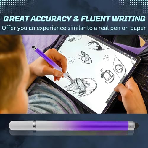 Image of 2-Way Dual-Sided Stylus Pen for All Touch Screen Devices Android Mobile Phones Tablets Pads Smartphones - Purple Gradient