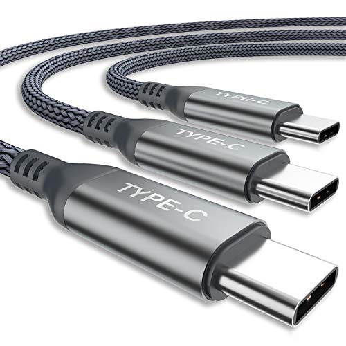 USB C to USB C Cable 3-Pack (3.3ft/6.6ft/10ft) AkoaDa USB Type C Fast Charger Cable Nylon Braided Cord Compatible with Google Pixel 2 XL,Samsung Galaxy s8 s9 S10 Plus,Nexus 6P,MacBook(Gray)