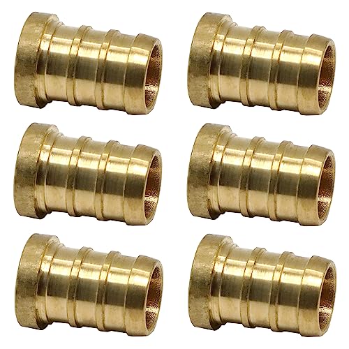Image of 6 Pack 1 /2 Inch PEX Barb Plug End Cap Pipe Fittings, No Lead Brass PEX Tubing /Plumbing Fittings by MISPIRE