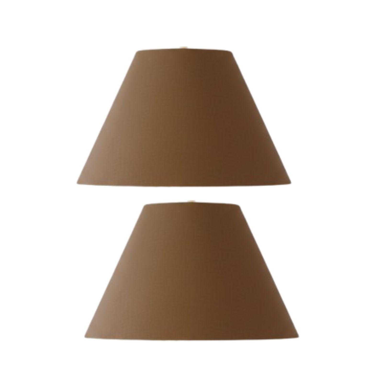 NOUVO Coolie Fabric Lamp Shade- 12 Inch Reversible Gimbal & Shade Reducing Ring Lamp Shades for Table Lamps & Ceiling Light Shade, Cotton Light Shade for Living Room, Bedroom Lamp Use, (Coffee, 2pcs)