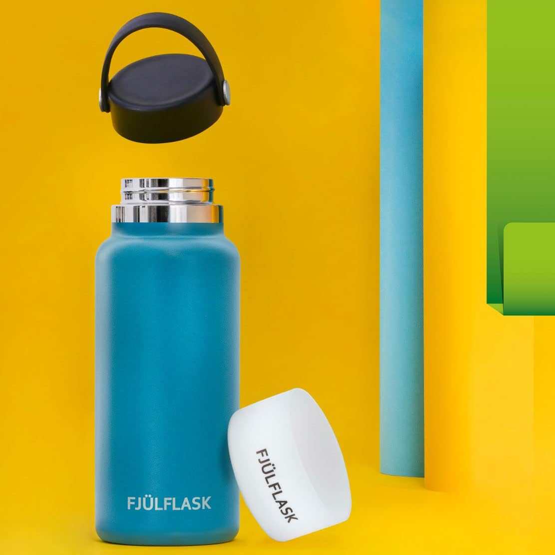 FJULflask Vacuum Insulated Water Bottle 32oz - Stainless Steel Thermo Mug - Wide Mouth Chug Lid Screw Top - Metal Canteen Keeps Hot for 12 & Cold for 24 Hours (White) - Image 4