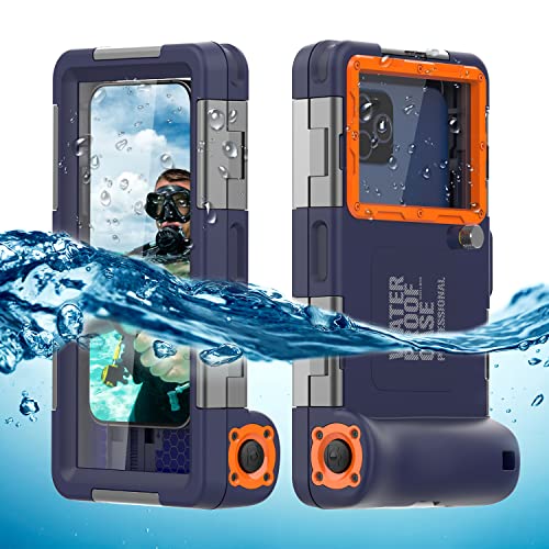 ShellBox Case Diving Case 2nd Gen for iPhone/Samsung Galaxy Series, Universal Phones 4.9-6.9 Inch,Snorkeling 15m/50ft Full Body Heay Duty Protector Shockproof Snowproof,Blue-Orange ShellBox Case Diving Case 2nd Gen for iPhone/Samsung Galaxy Series, Universal Phones 4.9-6.9 Inch,Snorkeling 15m/50ft Full Body Heay Duty Protector Shockproof Snowproof,Blue-Orange