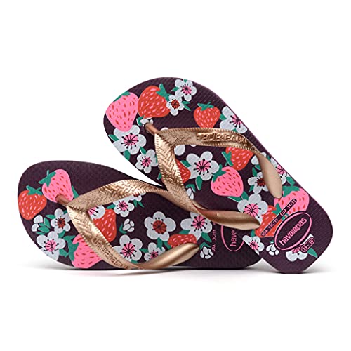 Chinelo Flores, Havaianas, Meninas, Berinjela/Rose Gold, 31/32