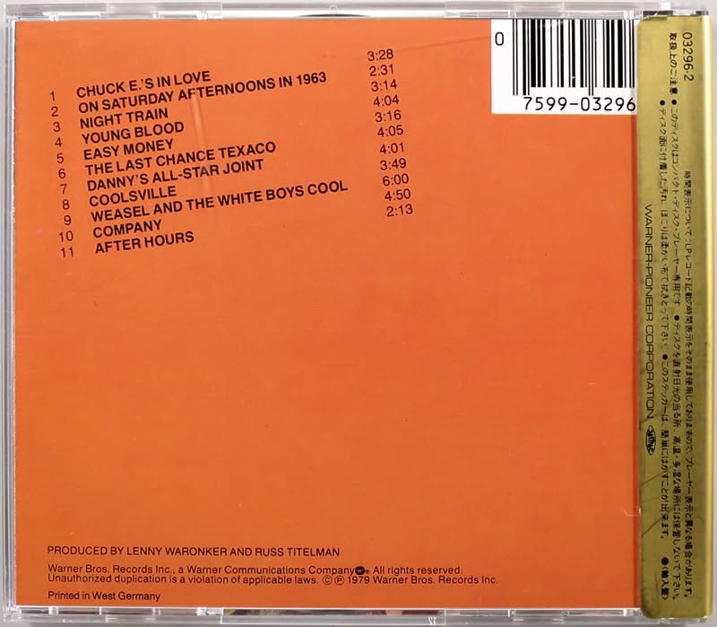 ※西独盤 金シール帯付き 【38XP-97 旧規格 】リッキーリージョーンズ Amazon.co.jp: (CD) ※金シール帯 Rickie Lee Jones 『Rickie Lee