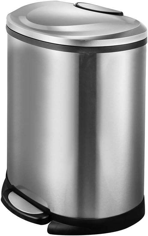 50 Liter/13 Gallon Semi-round Stainless Steel Trash Can