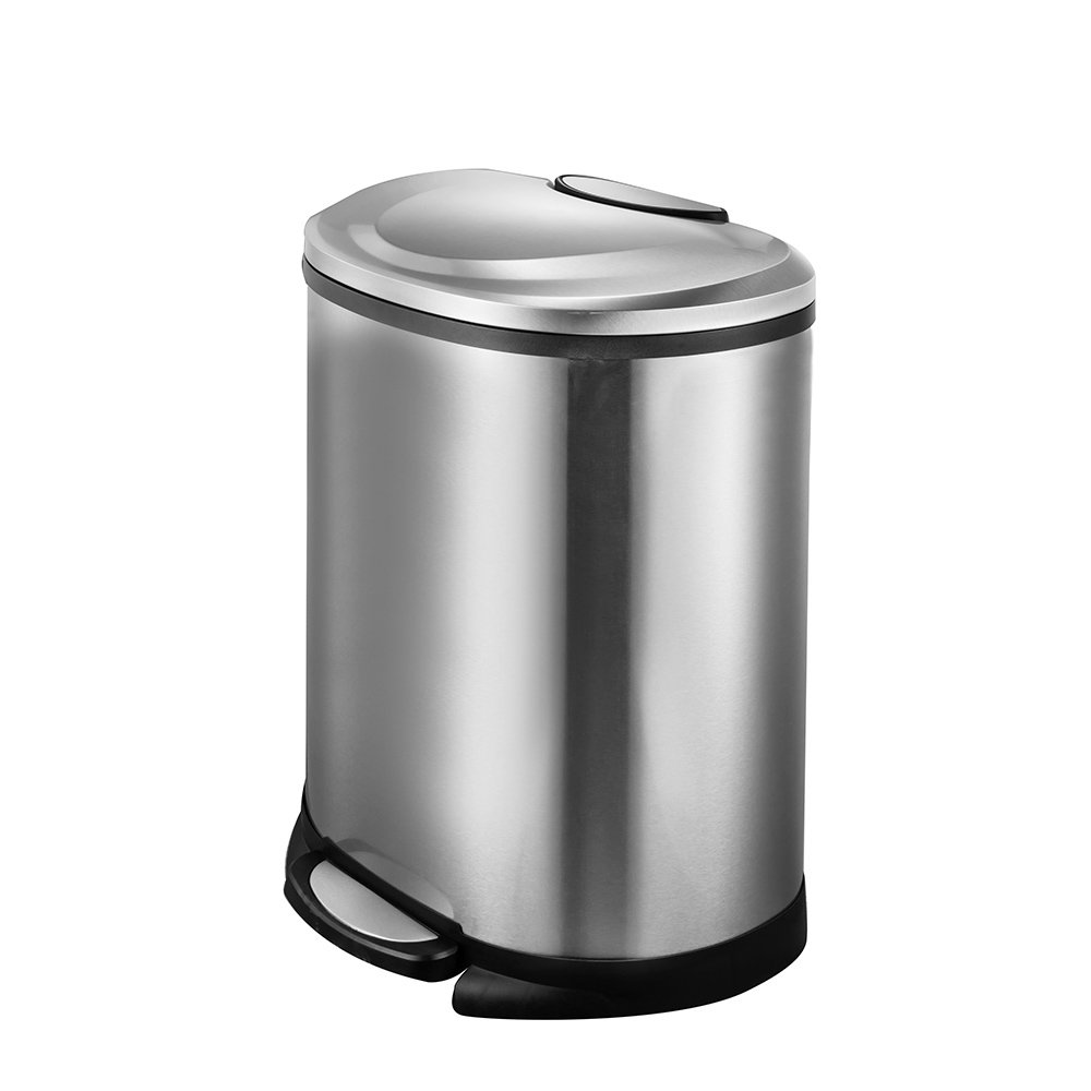 50 Liter/13 Gallon Semi-round Stainless Steel Trash Can