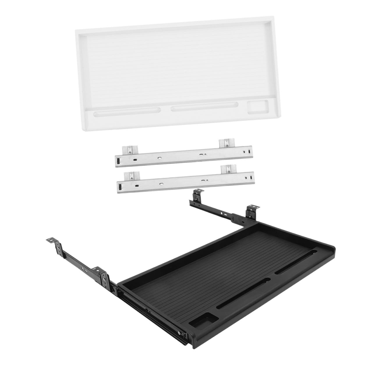 AdjustabKeyboard Vassoio PP & Metallo Scrivania Der per Risparmio di Spazio Sto Pratico Sottoscrivania Supporto Tastiera per Ufficio Design