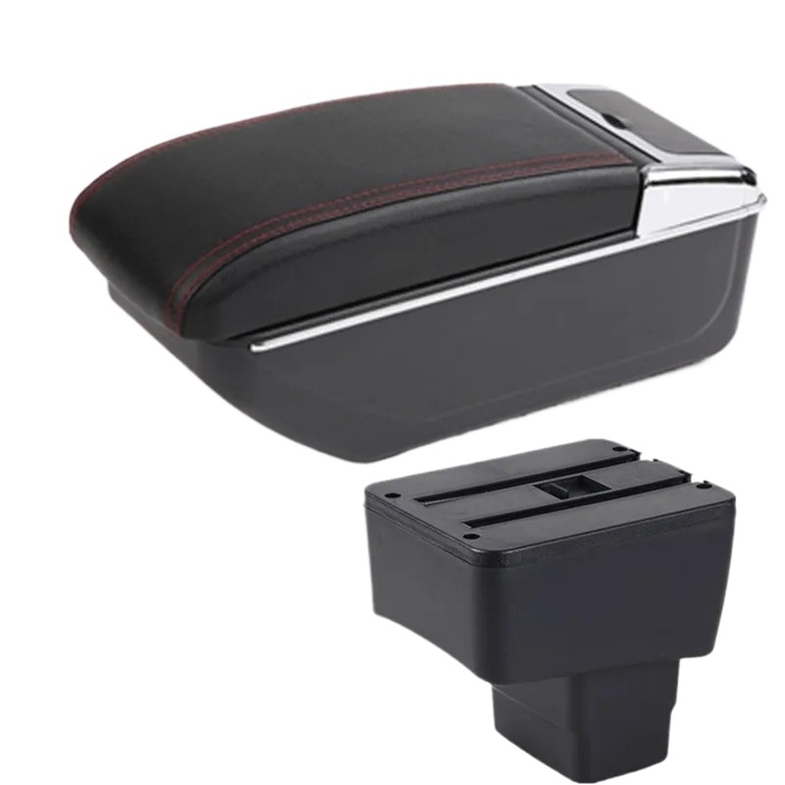 AWGNTQQ Car Armrests For Mazda 2 Skyactiv Version For CX-3 Car Armrest Storage Box Dedicated Retrofit Accessories(B1 red line NO USB)