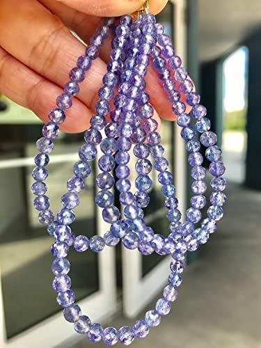 Perles de tanzanite naturelle 3mm pour fabriquer un bracelet d'été délicat