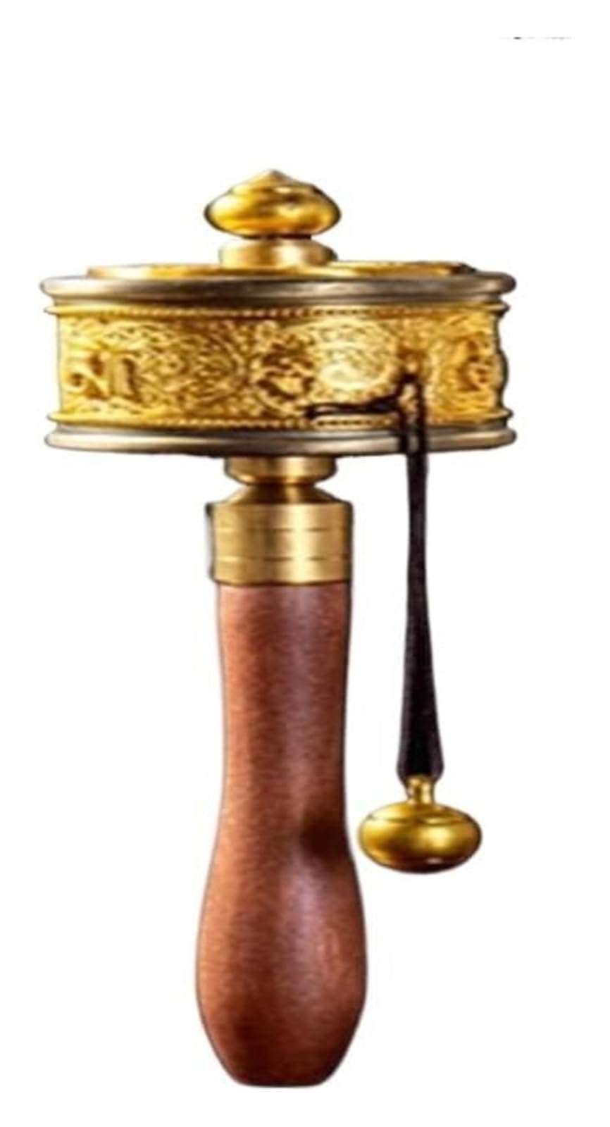 VHcgCGJ Prayer wheel, Wheel Brass Hand Held Tibetan Prayer With Buddha Worship Scriptures Six-character Truth