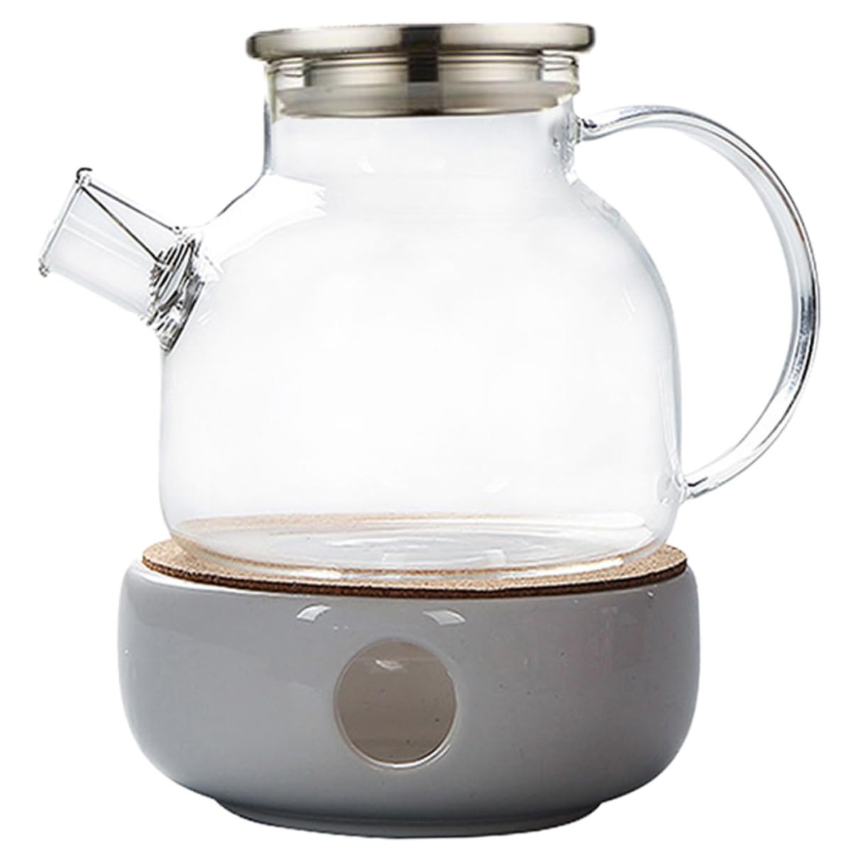 LAPYAPPE 2Pcs Glass Teapot with Lid Microwave Dishwasher Safe Tea Pot Warmer for Home Brewing Energy Saving Heat Resistant