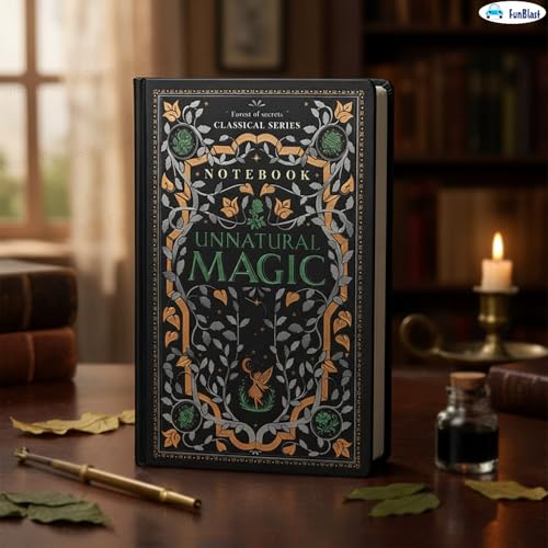 Image of FunBlast Aesthetic Notebook Diary - A5 Ruled Pages, Hardcover Writing Notebook, Vintage Style Journal, Gift for Men & Women, Personal Writing Diary for Travel (No of Sheets- 112 & 224 Pages) (Magic)