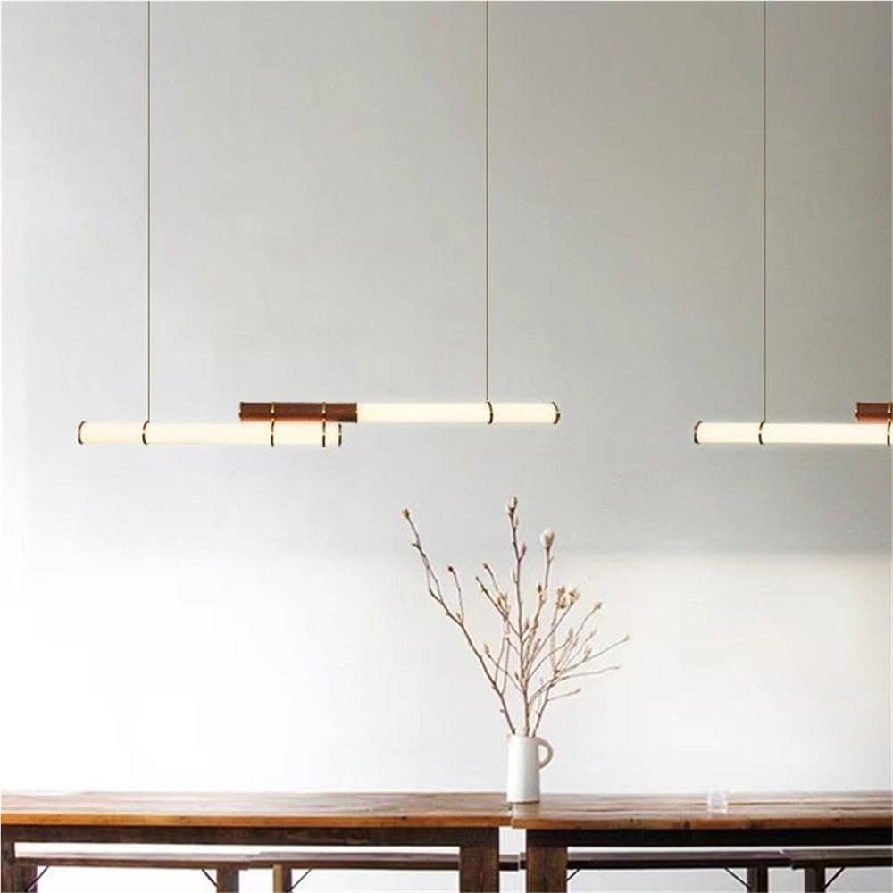 Lustre suspendu moderne à double tige décalée, lampe acrylique créative