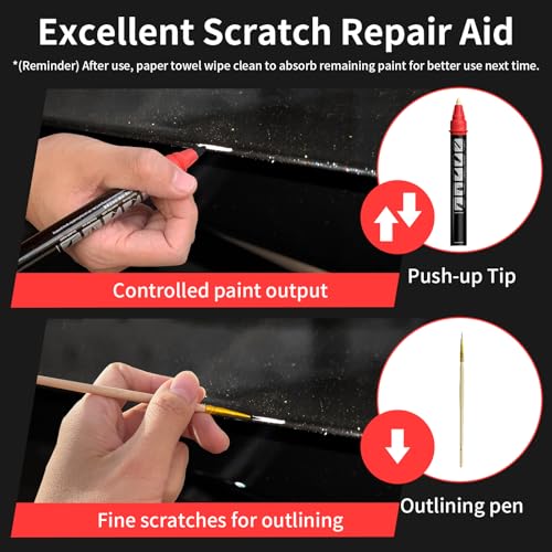 Image of Carhoo 1D9 Silver Graphite Metallic Compatible With Toyota Exact Match Touch Up Paint Pen, Car Scratch Remover for Nicks and Chips Repair - 0.56 Fl Oz(16ml)