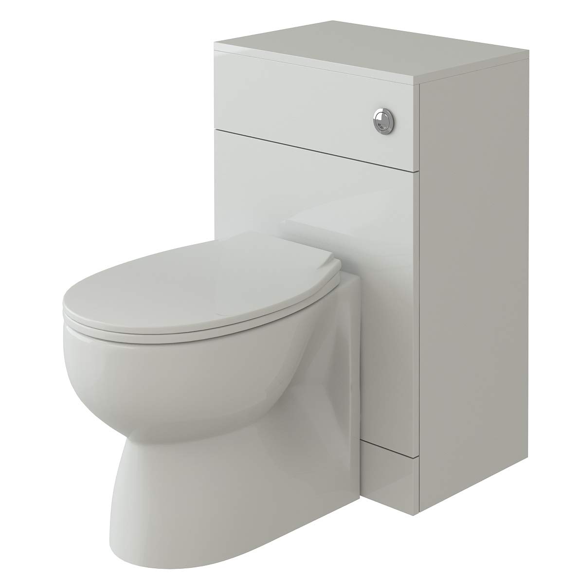 VeeBath Linx 500x330 WC and Back to Wall Toilet, Soft Close Toilet Seat, Concealed Cistern for Bathroom- Gloss White (Flat Pack)
