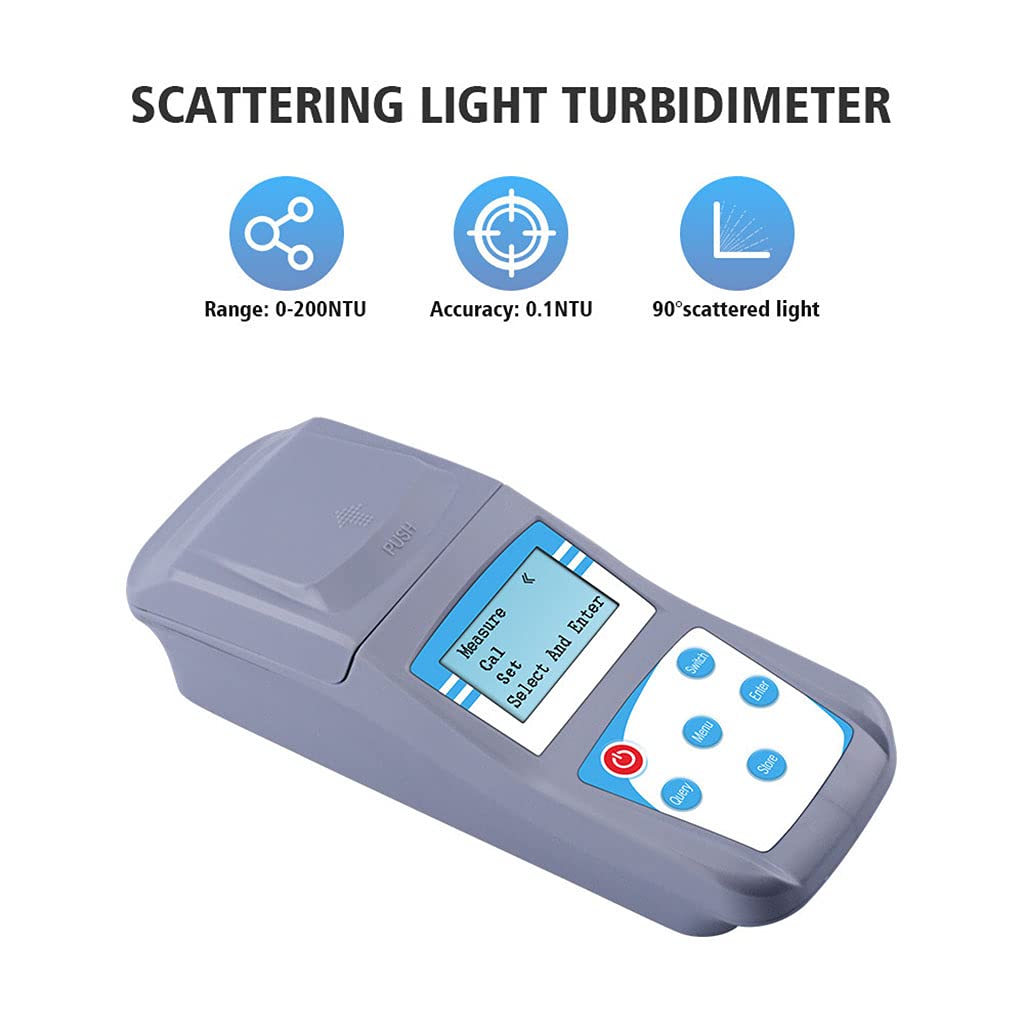 Medidor de turbidez de Agua Digital Turbidímetro de Mano portátil 0~200 NTU 90 ° Precisión de luz dispersa 0,1 con retroiluminación