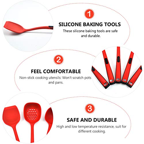 Hemoton 5Pcs Multiuso Antiaderente Utensílios de Cozinha Ferramenta Utensílio de Cozinha de Silicone