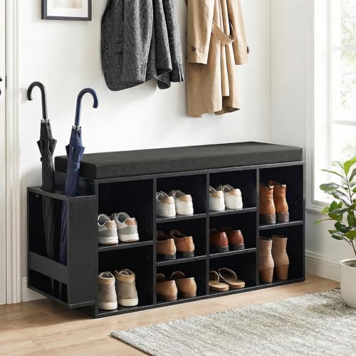 Tangkula 10-Cubby Shoe Storage Bench