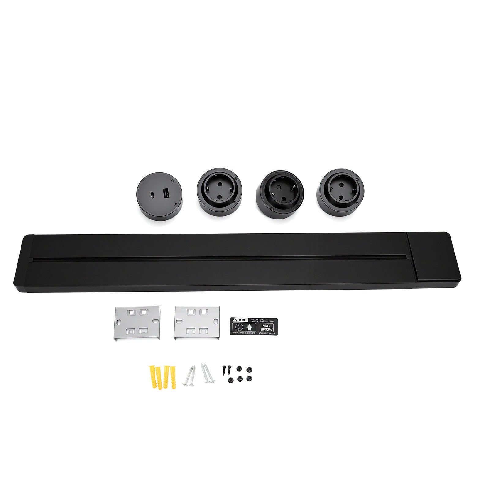Power Track Presa a Slitta 60cm con 3 Porte AC e USB