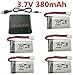 Produktbild Fytoo 5PCS 3.7V 380mAh 25C Lipo Akku mit X5 Ladegeräte für Hubsan X4 H107,H107C,H107L RC Quadcopter,Syma X11 X11C,HS170 HS170C F180C HS170G TOZO Q2020 E016H E016F RC Quadcopter