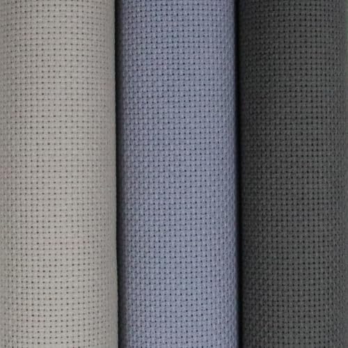 Image of KCS 3 pc of 15 inch x 18 inch(38cmx45cm) 18 Count Cross Stitch Cotton Aida Cloth Needlework Rolled Fabric Box,18CT,Pearl Grey +Light Steel Grey+Dark Grey