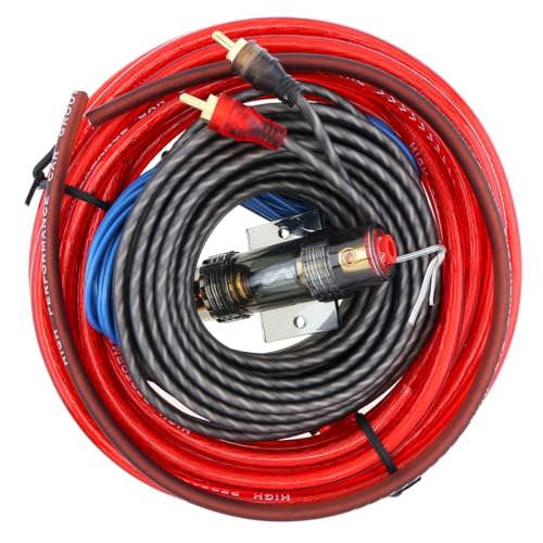 DriSentri 8 Gauge Amp Wiring Kit 1 Set of Car Audio Wire Wiring Kit Car Speaker Woofer Cables Car Power Amplifier Audio Line Power Line with Fuse Suit for Car Modification