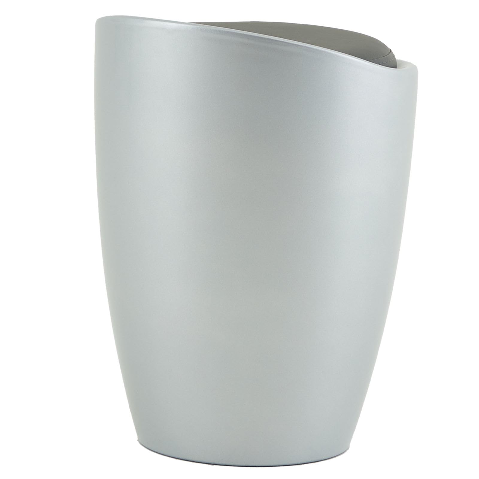 IDIMEX Tabouret Daniel Pouf Rond Coffre de Rangement Panier à Linge siège avec Assise rembourrée, Structure en Plastique Gris et revêtement synthétique Gris