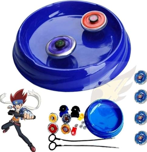 Image of Metal Fusion Clash of Torrnado Speed Top Spinning Toy for Kids Boys and Girls | Stadium Battle with 4 Beys, 2 Launchers and 1 Stadium in One Pack (Multi Color) | Best Birthday Gift