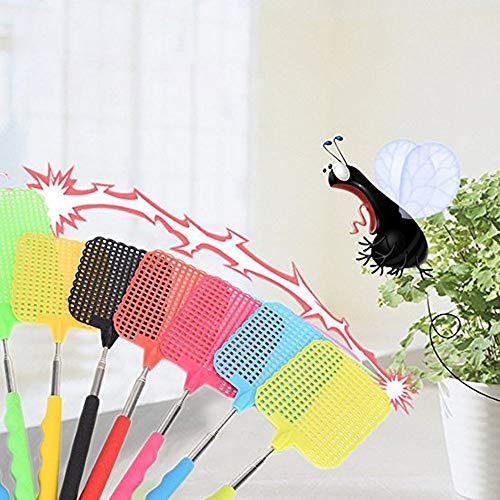 IYSHOUGONG 4 Pcs Plastic Swatter Telescopic Extendable Flapper Fly Prevent Pest Mosquito Tool,Color Random