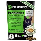 Cat Probiotics Gut + Immune Health Crunchy & Creamy Chews - Digestive Health, Supports Gut Health, Immunity, Healthy Digestion + Cat Constipation Relief - Chicken 30-Day Supply