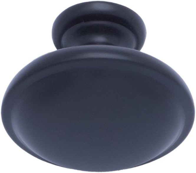 Amazon Basics Mushroom Cabinet Knob, 1.19-inch Diameter, Flat Black, 10-Pack