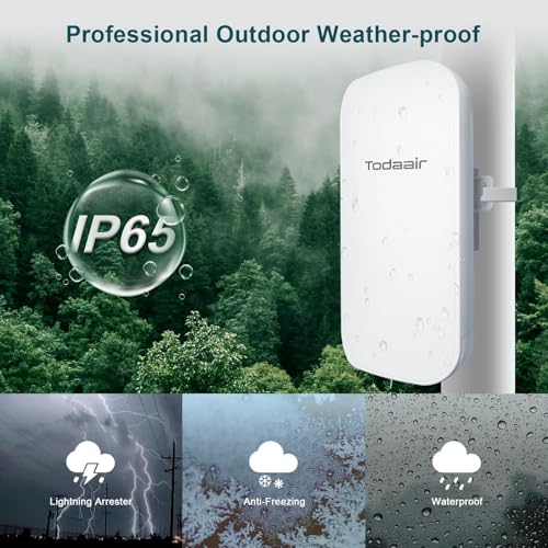Image of Outdoor WiFi Extender Pro｜Signal Boost｜IP65 Weatherproof｜AC1200Mbps｜Transmission Range Up to 300 feet｜MU-MIMO｜65 Devices｜Ethernet Port｜Support Repeater & AP Mode