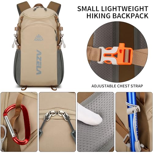 Mochila pequeña de senderismo 25L para viaje blanca miniatura 3