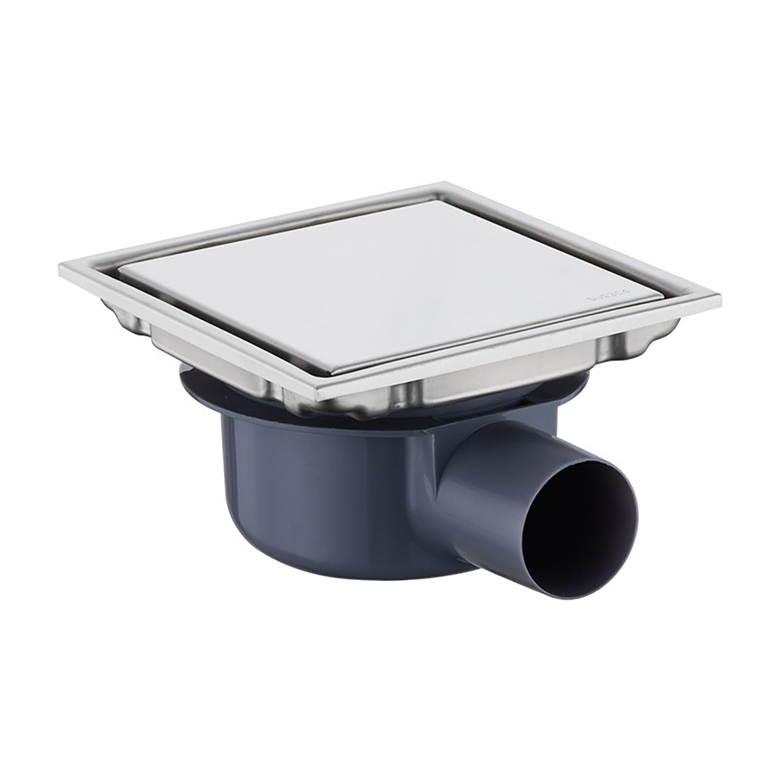 NEWFUN Odpływ podłogowy DN 50, odpływ prysznicowy płaski, 15 x 15 cm odpływ podłogowy ze stali nierdzewnej, hamuje zapachy, niewidoczny odpływ podłogowy, możliwość zastosowania dodatniego i ujemnego,