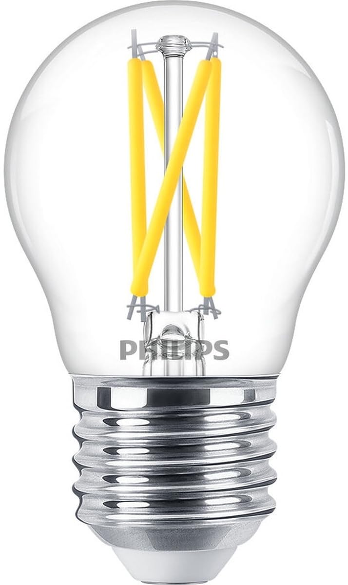 Philips Hot White Led Classic Warmglow Drop Bulb With 25 W, E27 Socket, Clear, 2200-2700 K, Dimmable