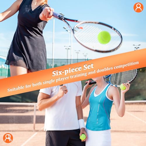 Yonality 6 Stück Tennisbälle, Sports Training Tennis, Elastic Tennis Ball, für Tennisspieler Aller Spielstärken, mit Filz für Hohe Sichtbarkeit, für Unterricht, Ballmaschinen und Hunde Spielgerät