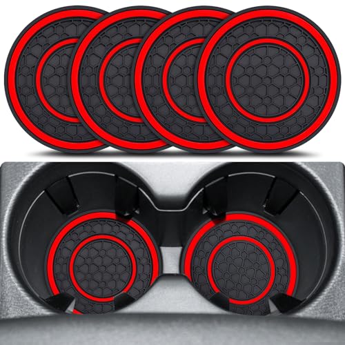 Portavasos para auto Auprite silicona 4 piezas rojo miniatura 1